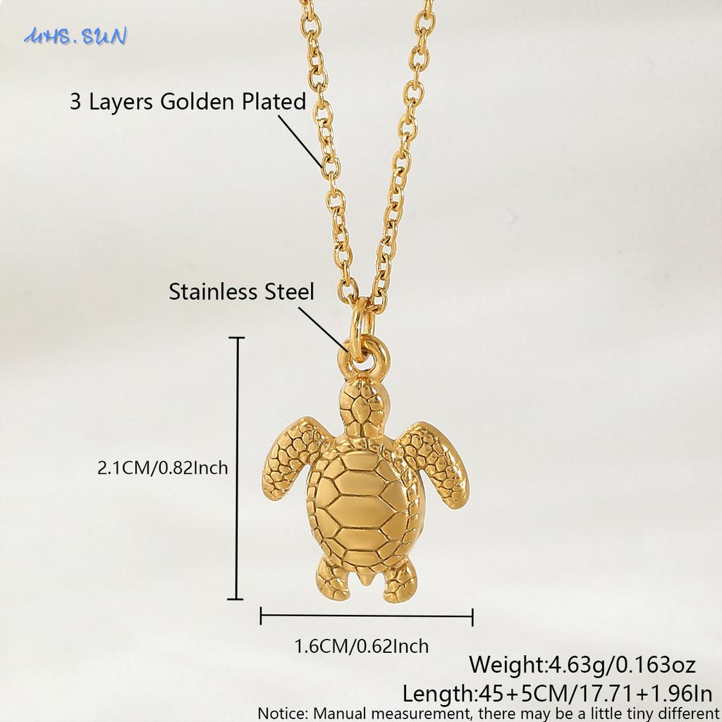 MHS.SUN Seestern Muschel Muschel Anhänger Halsketten Für Frauen Männer Edelstahl Trendige Kette Choker Strandparty Schmuck Sommer