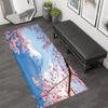 Sakura Mount Fuji Print Runner Rug Spring Floral Decorative Carpet Living Room Bedroom Kitchen Entrance Non Slip Mat