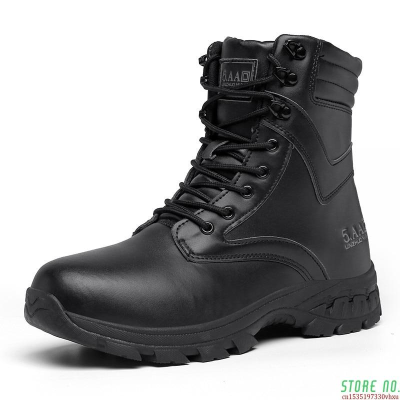 Buy Black Military Ankle Boots Men Work Shoes Casual Snow Hunting