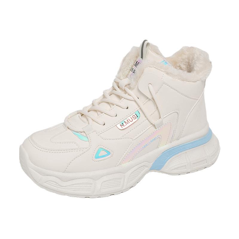 Winter velvet high-top dad shoes thick soles heightened thickened warm cotton shoes sports shoes
