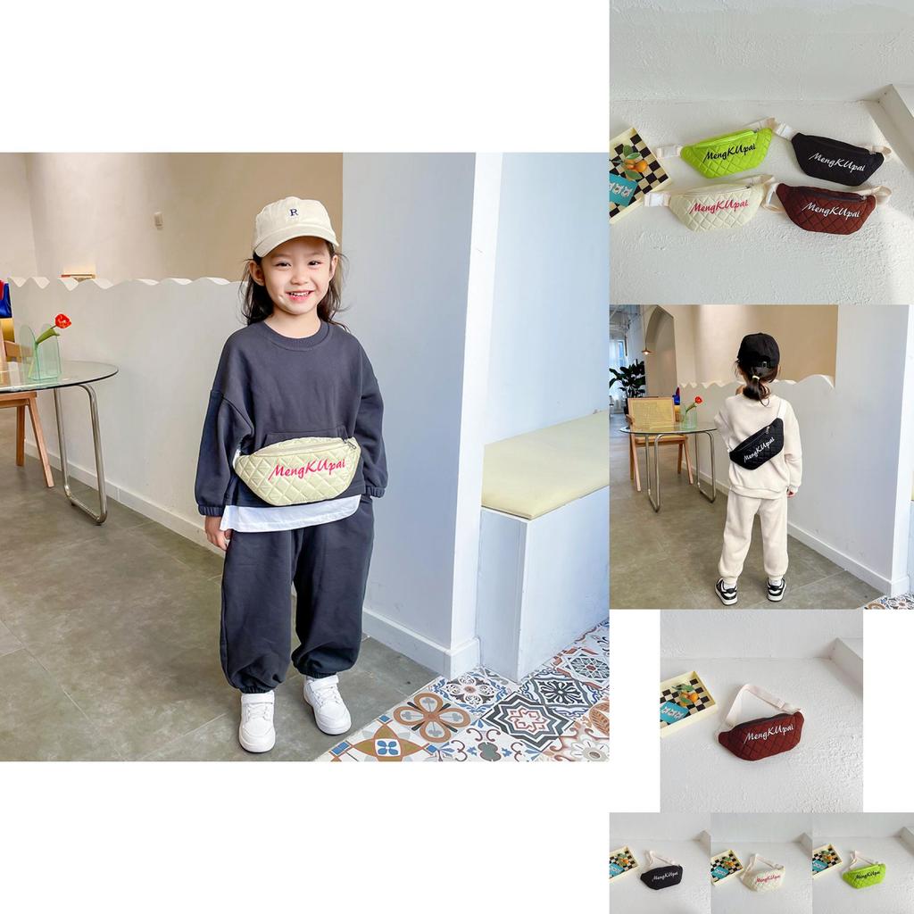 Trendy And Stylish Kids Canvas Waist Bag For Boys And Girls With Alphabet Design In Modern Colors