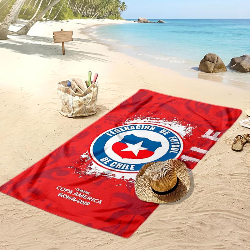 Chile Football Team Printed Beach Towel Quick Dry Soft TowelPortable Large Rectangular Beach Blanket for Travel Swimming Pool