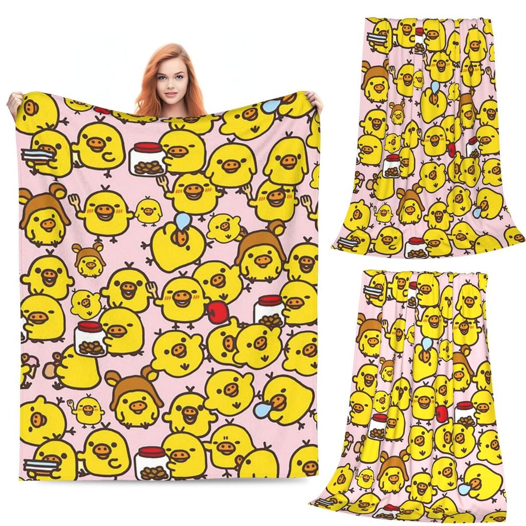 Kiiroitori Baby Chick Funny Meme Blanket Soft Warm Flannel Throw Blanket Bedding for Bed Living room Picnic Travel Home Sofa