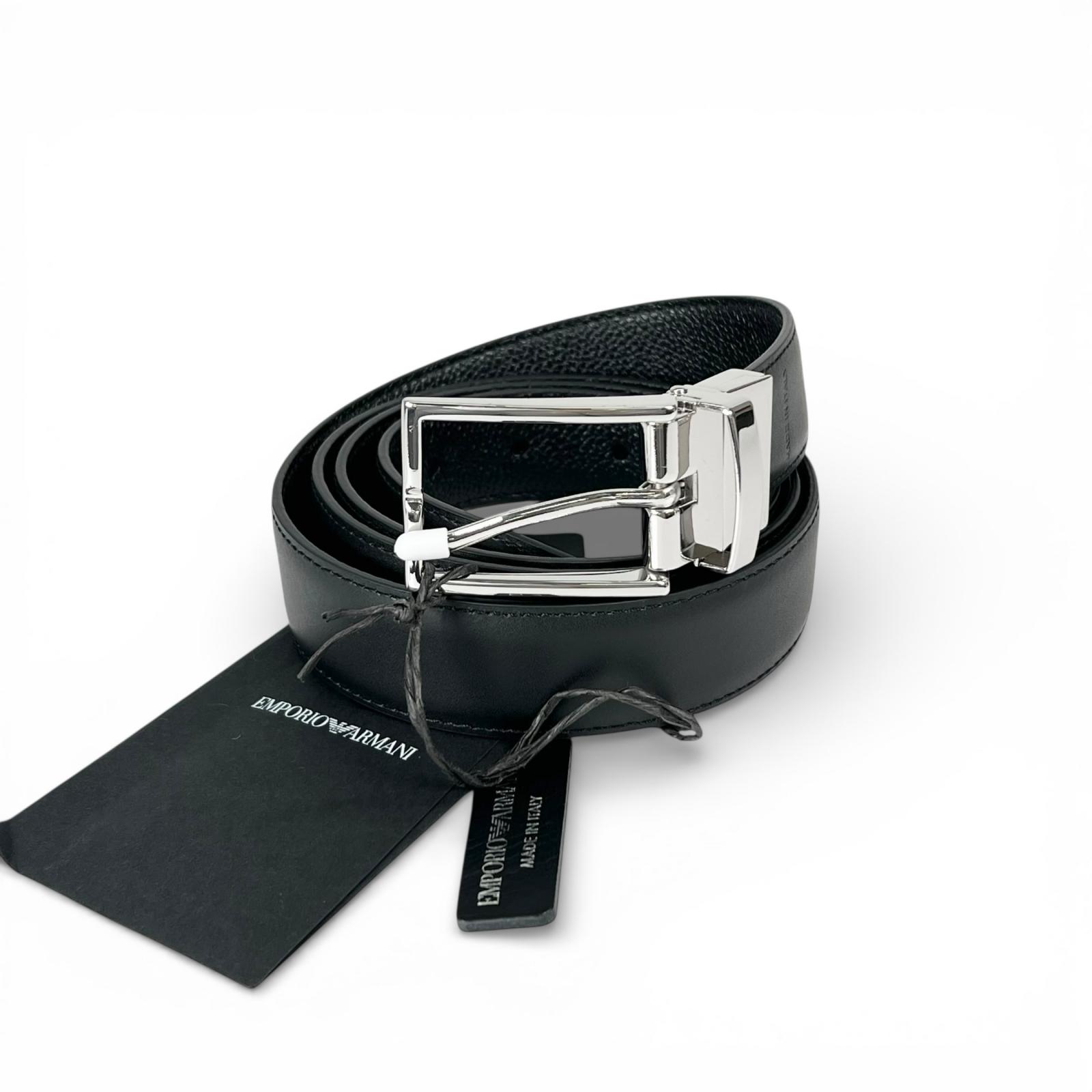 Pristine EMPORIO ARMANI belt reversible black leather mens Used