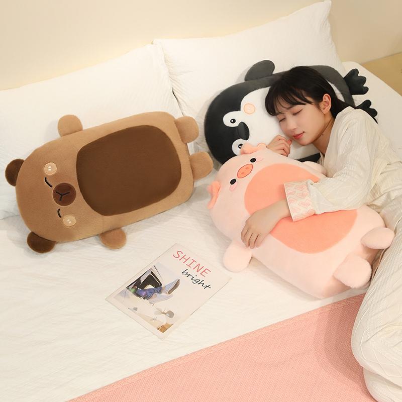 Adorable Animal Throw Pillow Penguin Pig Capybara Seal Cat Stuffed Plushies Toys Home Bedroom Sofa Cushion Birthday Party Gifts