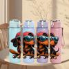 1PC Sunglasses Dachshund Dog 750ml Color Plastic Sports Water Bottle Leakproof Flip Straw Lid Suitable for Sports Office Home Use