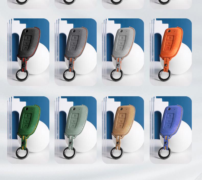 Nissan Kicks Sylphy Bluebird Qashqai Alcantara Suede 3D Key Cover
