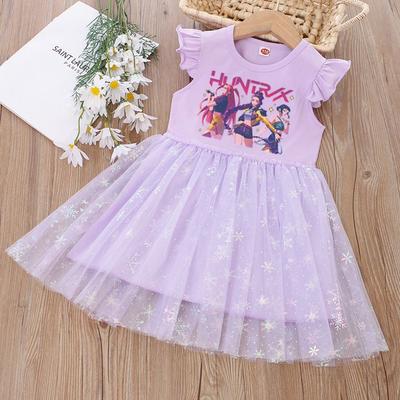 Rochie K-Pop Vânătoare de Vrăjitoare pentru Fete Rochie de Vară cu Mânecă Scurtă din Tulle de Prințesă pentru Copii