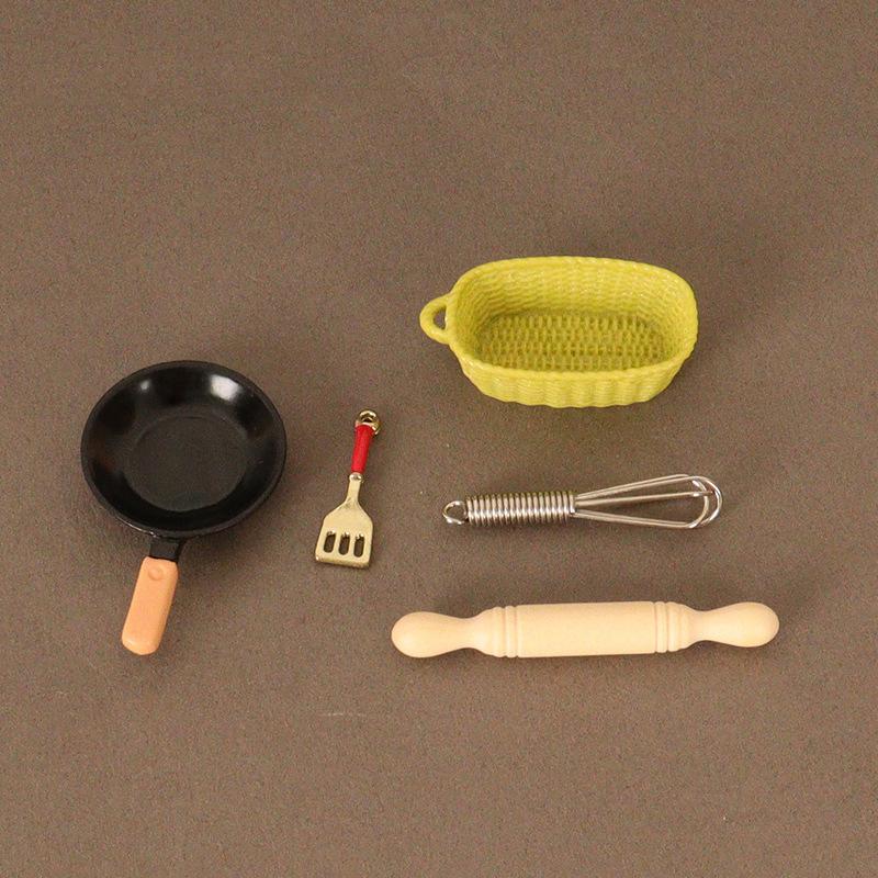

5 шт. 1/12 кукольный домик, взбивалка для яиц, сковорода, скалка, корзина, кухонные принадлежности для кукольного домика, декор, кукольный дом, кухонные аксессуары зелёный