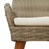 Garden Dining Set with Cushions 3 Pcs Beige Poly Rattan