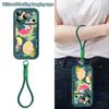 Flowers Fruits Print Lanyard Case For iPhone 18 Pro Max Shockproof Bumper Soft Silicone Cover For iPhone 17 16 15 14 13 Pro Max 17E