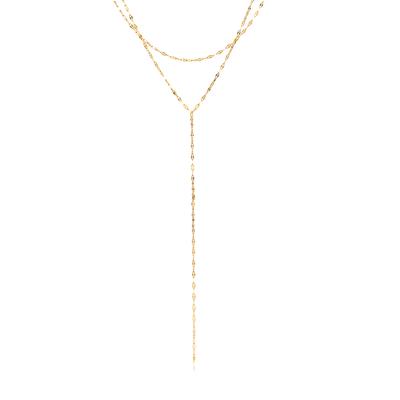 Youthway Double-Layer Y-Shaped Chain Necklace For Women Stainless Steel With Gold Color Plating Suitable For Everyday Wear