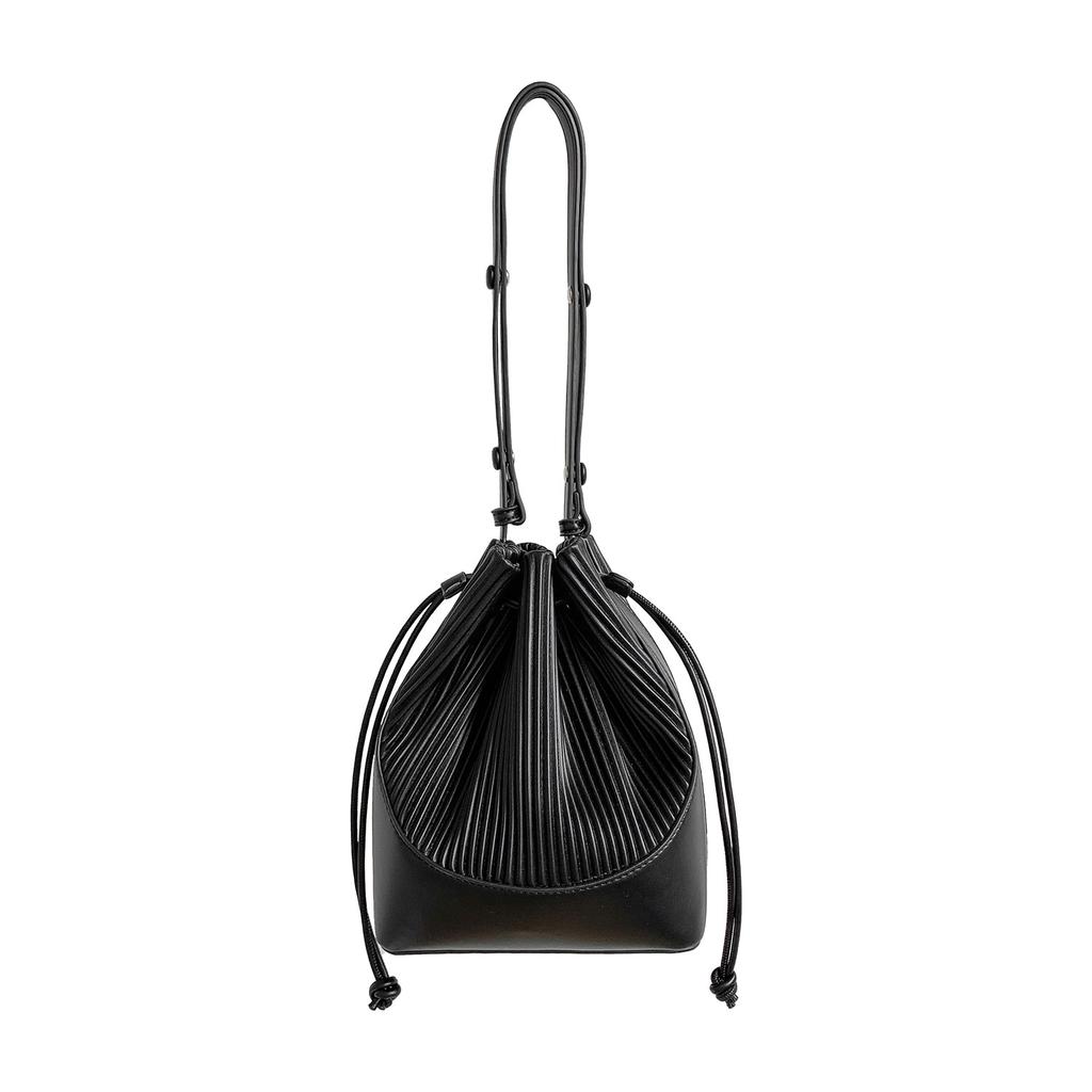 PU Leather Small Square Crossbody Bags for Women 2026 New Fashi Pleated Versatile Bucket Shoulder Bag Korean Luxury Handbags