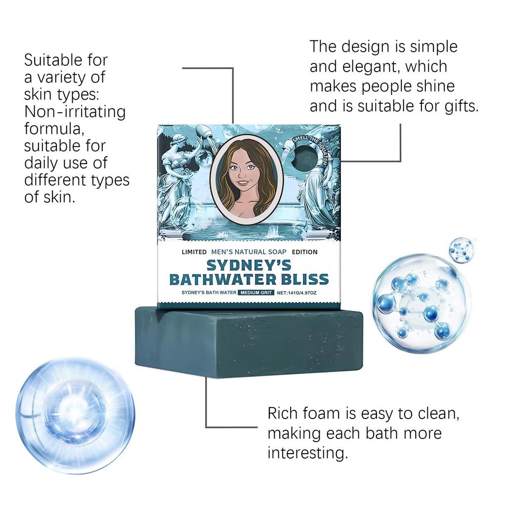 AMZ Shower Soap - Deep Cleansing, Gentle Nourishment, Odor Elimination, Moisturizing, Refreshing Fragrance - 141g