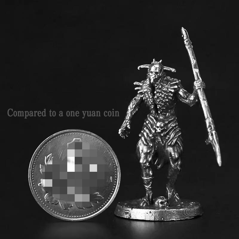 Paintable Metal Tribal Giant Figure Fantasy Warrior Soldier Model Handmade Collectible Toy Gift for Boys Tabletop Game Decor
