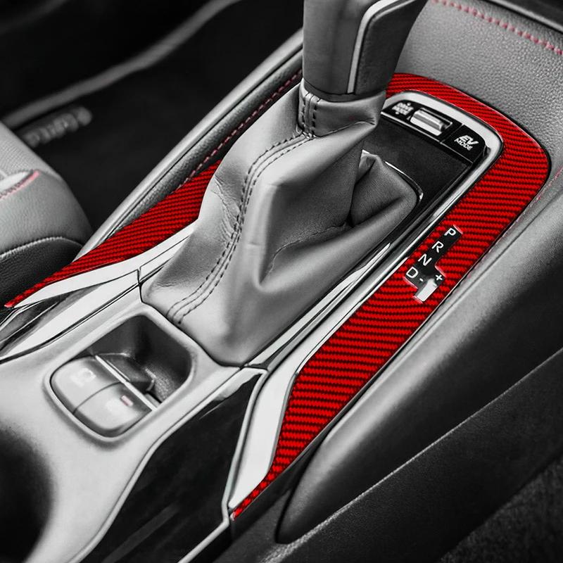 Real Soft Carbon Fiber RHD LHD Sticker For Toyota Corolla 2019 2020 2021 2022 2023 2024 Center Console Gear Shift Accessories.