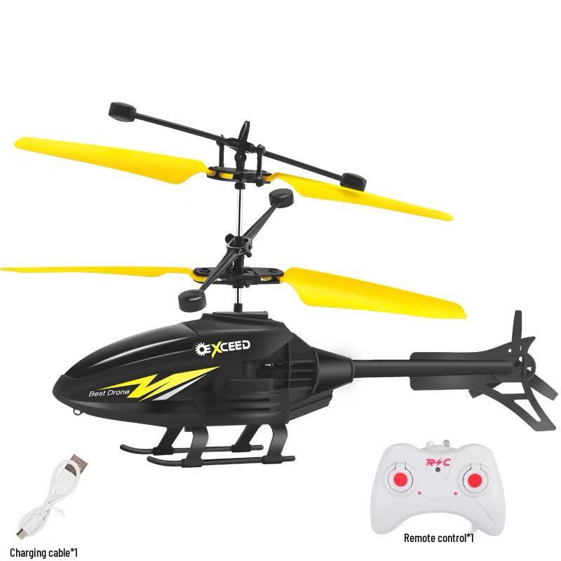 Rechargeable Remote Control Induction Helicopter Toy with Lights - Drop-Resistant Hovering Aircraft