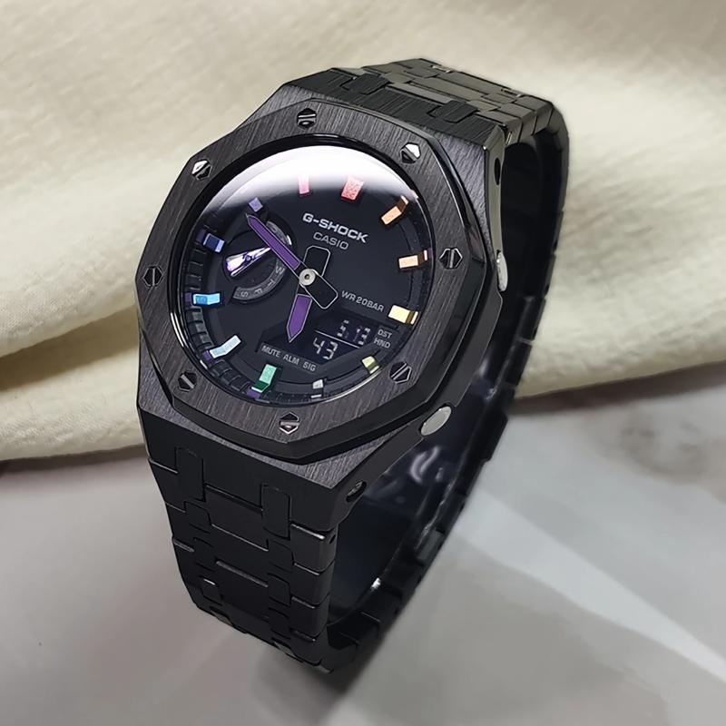 Casio Men Liquid Crystal,Analog Dual Display Series 44mm Black Watch GA-2100SKE-7A(Watch3--)