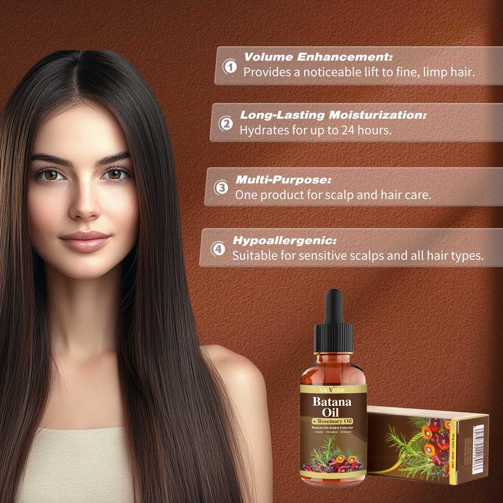 Hair Nourishing Oil with Batana & Rosemary – Helps Reduce Shedding & Supports Stronger, Fuller Hair
