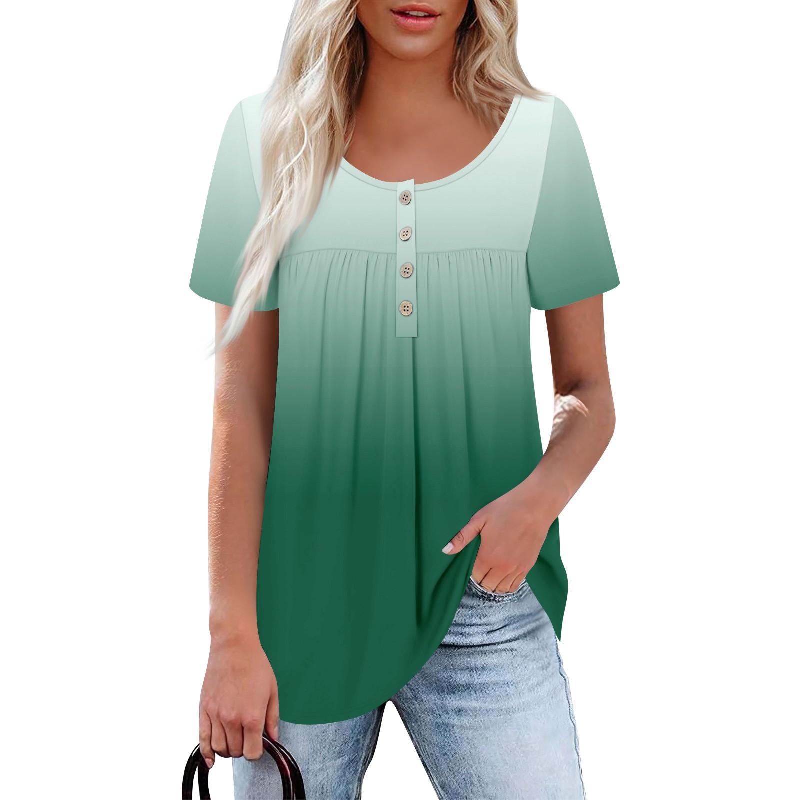 

Женский повседневный топ с круглым вырезом, коротким рукавом, воротником на пуговицах, оборкой на груди, однотонный топ XXXL