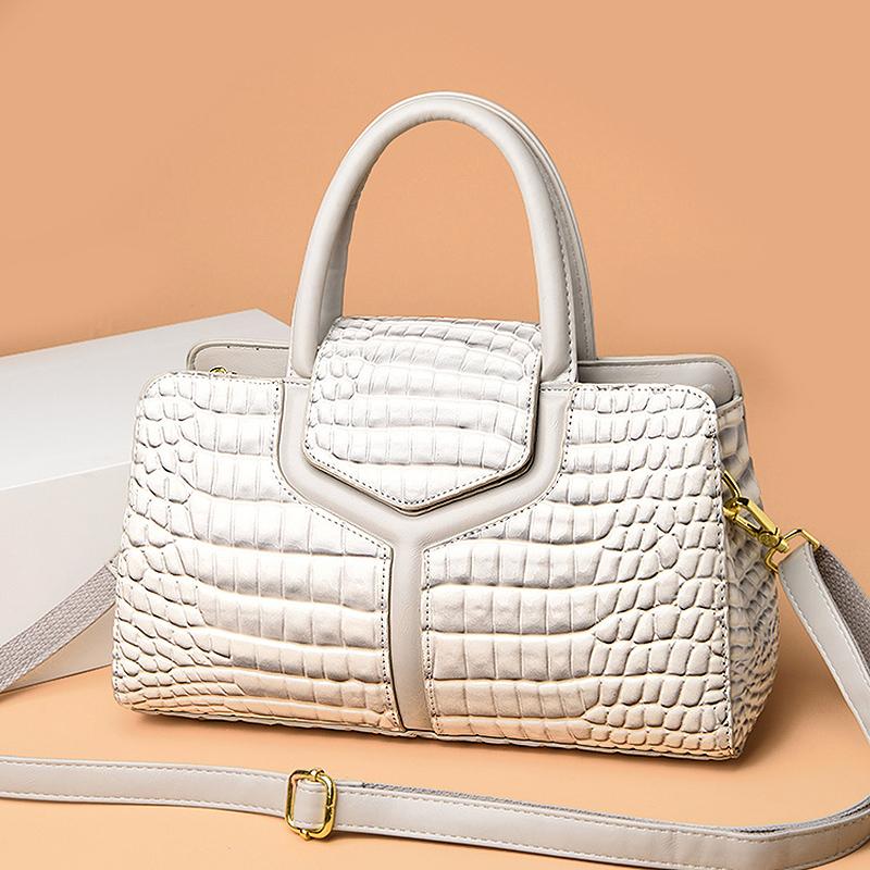 Luxury Crocodile PU Leather Bag for Women  Women's Shoulder Messenger Bag  Large Capacity Casual Bag