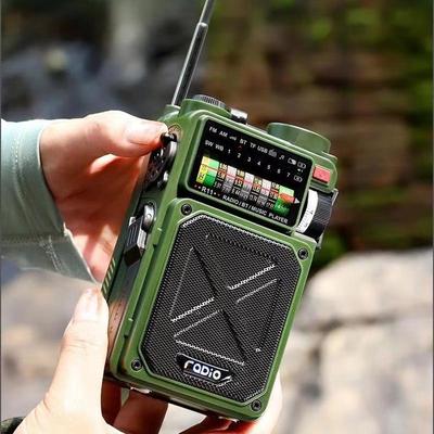 Solar Bluetooth Speaker & Hand-Crank Radio for Camping & Emergency Use