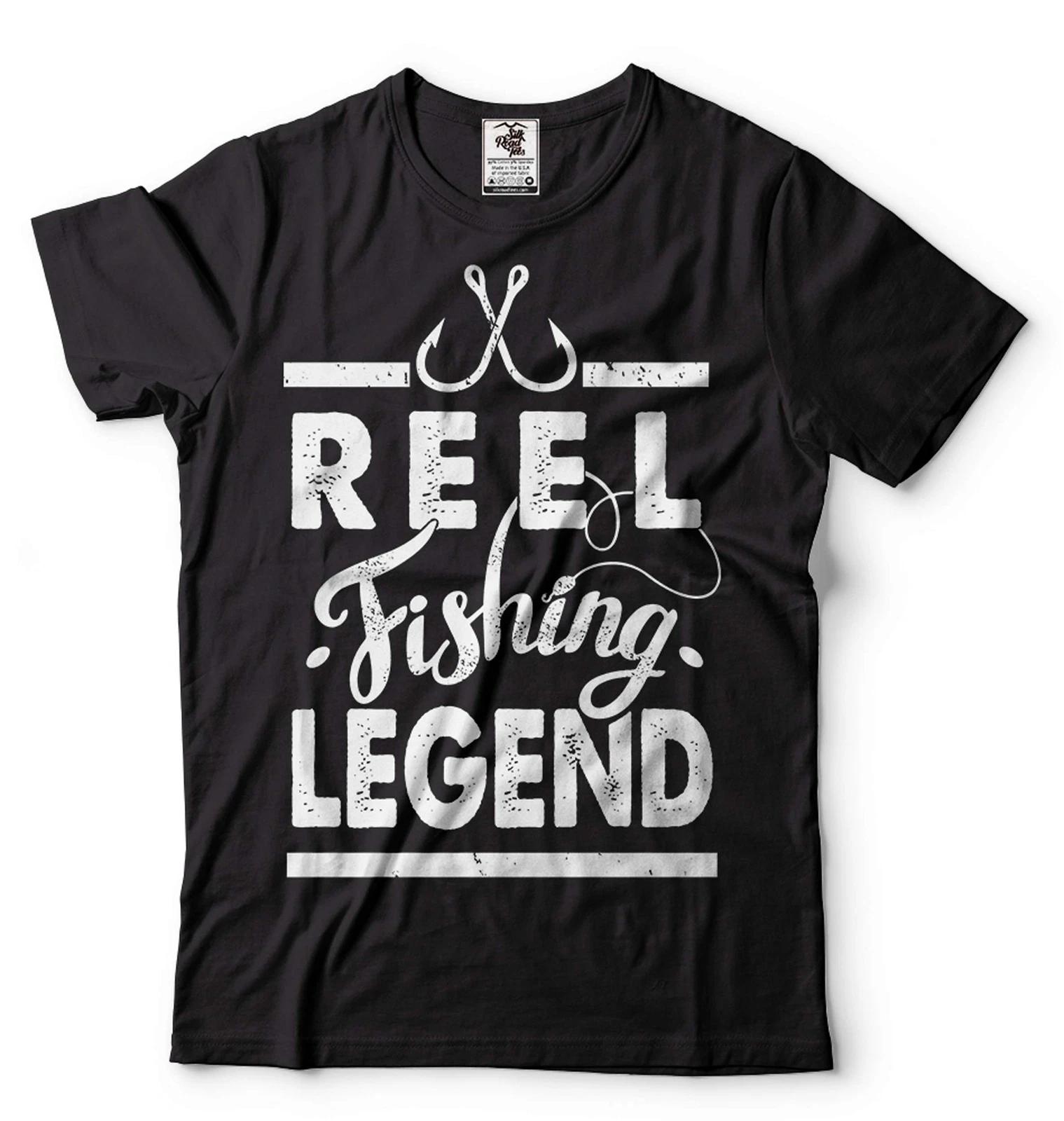 

Fishing Shirt Reel Fishing Legend T-Shirt Fishing Gifts Fisherman Shirt L