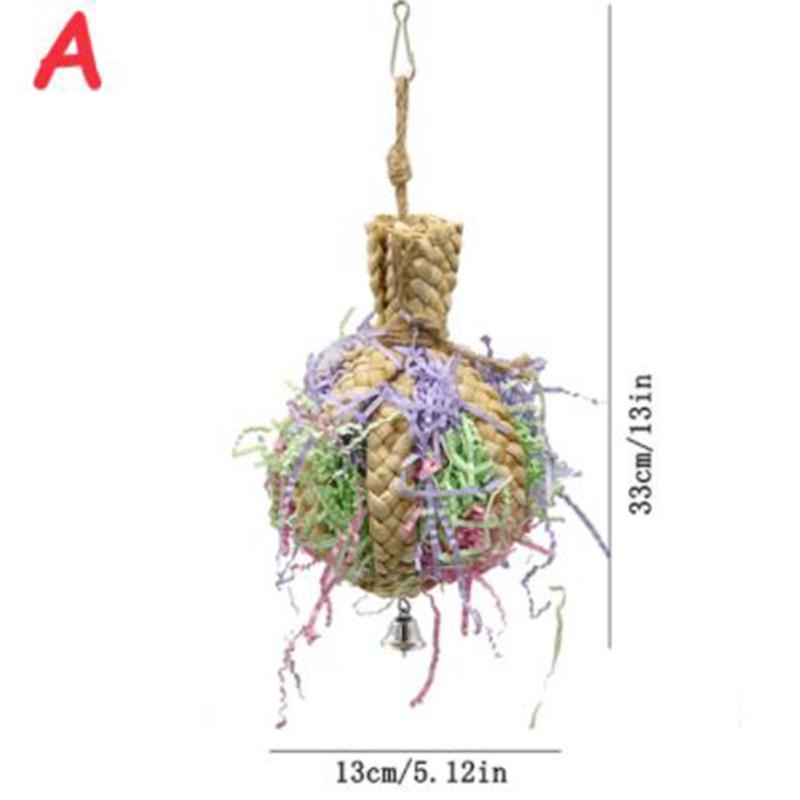 Bird Parrot Grass Ball Chewing Toy Anti-biting Teeth Cleaning Toy Shredder Doll Bird Accessories