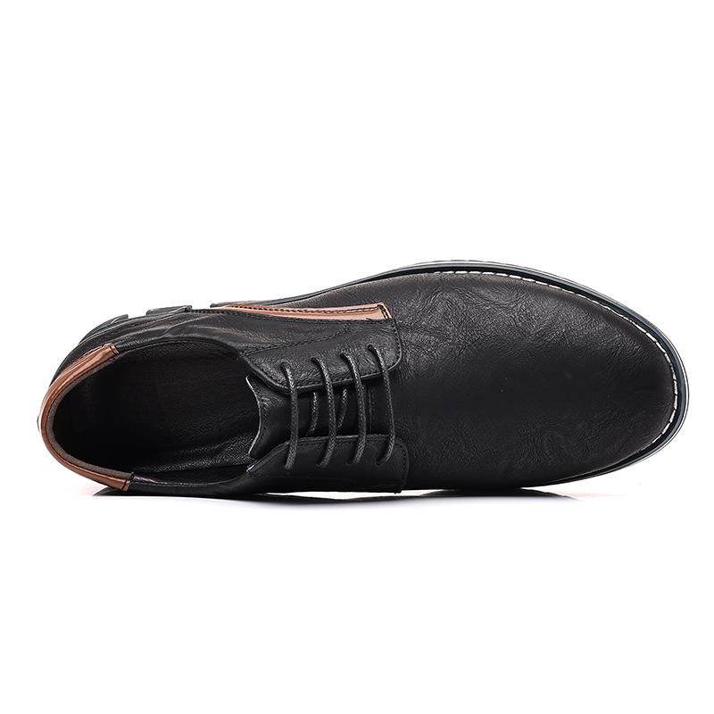 2025 Men's Plus Size Lightweight Casual Leather Shoes - Versatile, Fashionable, Lace-Up for All Seasons