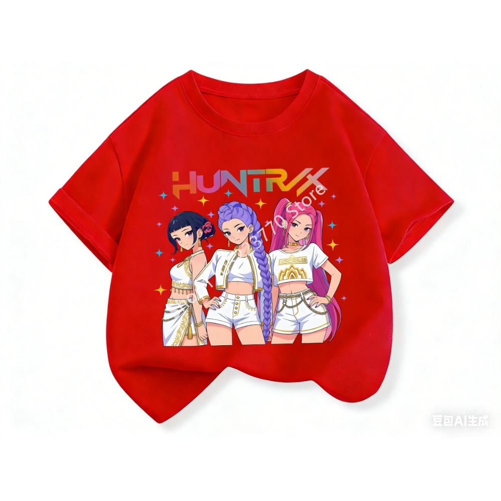 2026 Toddler Girl Clothes Kpop Demon Hunt Ers Cartoon Tee Shirt Funny Gift for Fans Harajuku Cool Kids T-shirts Summer Tops