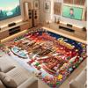 Christmas Theme Soft Crystal Velvet Rug Custom Name & Text Print Non Slip Floor Rug for Bedroom Living Room