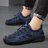 Fashion Handmade Genuine Leather Summer Mesh Shoes Large Size 47 Casual Stylish Mens Non-Slip Comfortable Hiking Shoes Sandals For Men