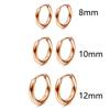 1-8 Pairs Stainless Steel Rose Gold Plated Hoop Earrings for Women Girl Hypoallergenic Ball CZ Stud Women Earrings Loop Earrings