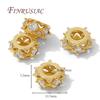 18K Gold Plated Brass with Zircon Round Spacer Beads For Jewelry Making,Bead Separators,DIY Bracelets Necklaces Accessories