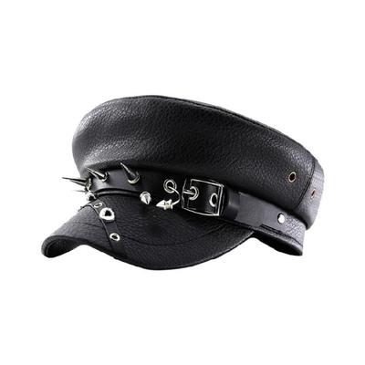 Gothic Painter Hat Beret Cabbie Hat Flat Hat Rivet Studded Warm Bonnet PU