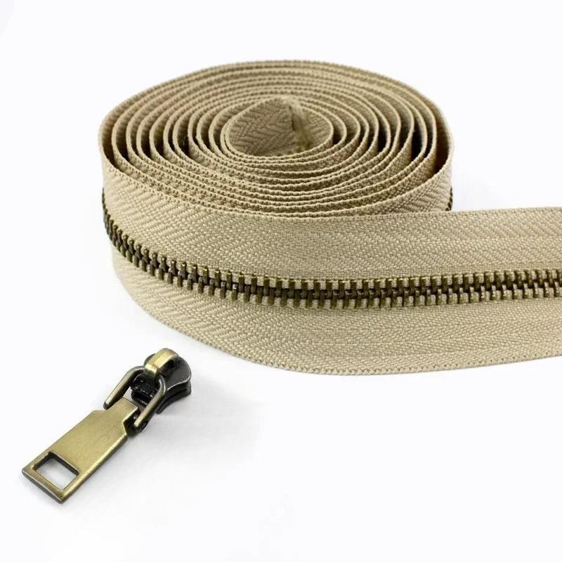 1/2/3/5M Meetee 5# Rollen-Metallreißverschlüsse mit Schiebern Tasche Schuhe Jacke Dekor Verschluss Reißverschluss nach Metern DIY Reparatur Nähzubehör