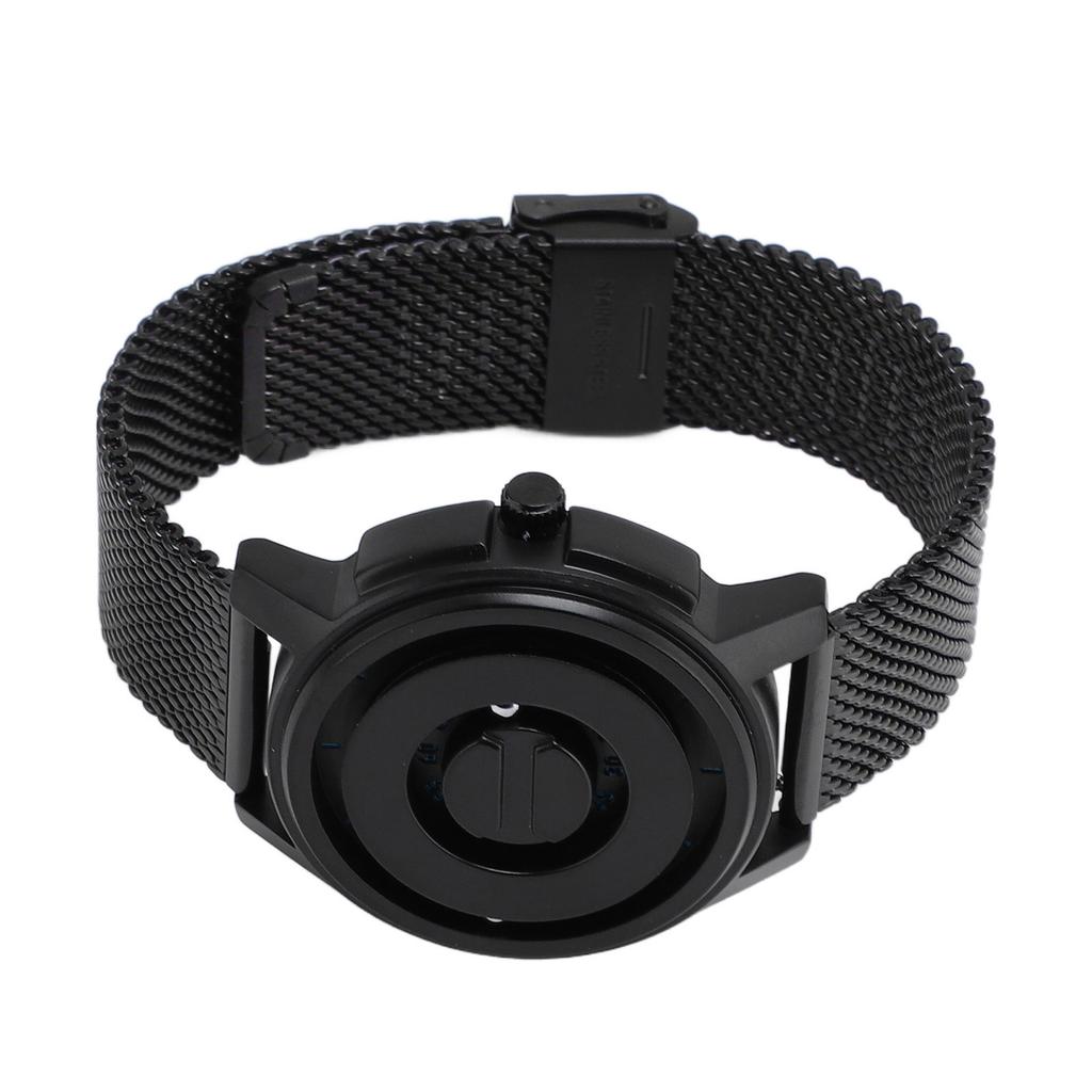 Magnetic Bead Floating Watch Stainless Steel Strap 30 Meter Waterproof Unique Pointer Design Unisex Quartz Watch Black
