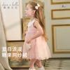 Davidella Girls' Sleeveless Dress Summer Dress New Children's Mesh Princess Dress Baby Dress