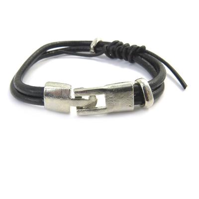 [M0737] - Black 'Peaceful' Mixed Bracelet (2 Rows)
