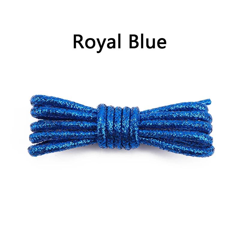 Round Glitter Shoelaces of Sneaker Trendy Bright White Colorful Lurex Shoelaces White Casual Sports Leather Running Shoes Laces