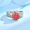 Elegante Anello Lusso Full Diamond con Zirconia Rossa Granato da 3 Carati per Donna