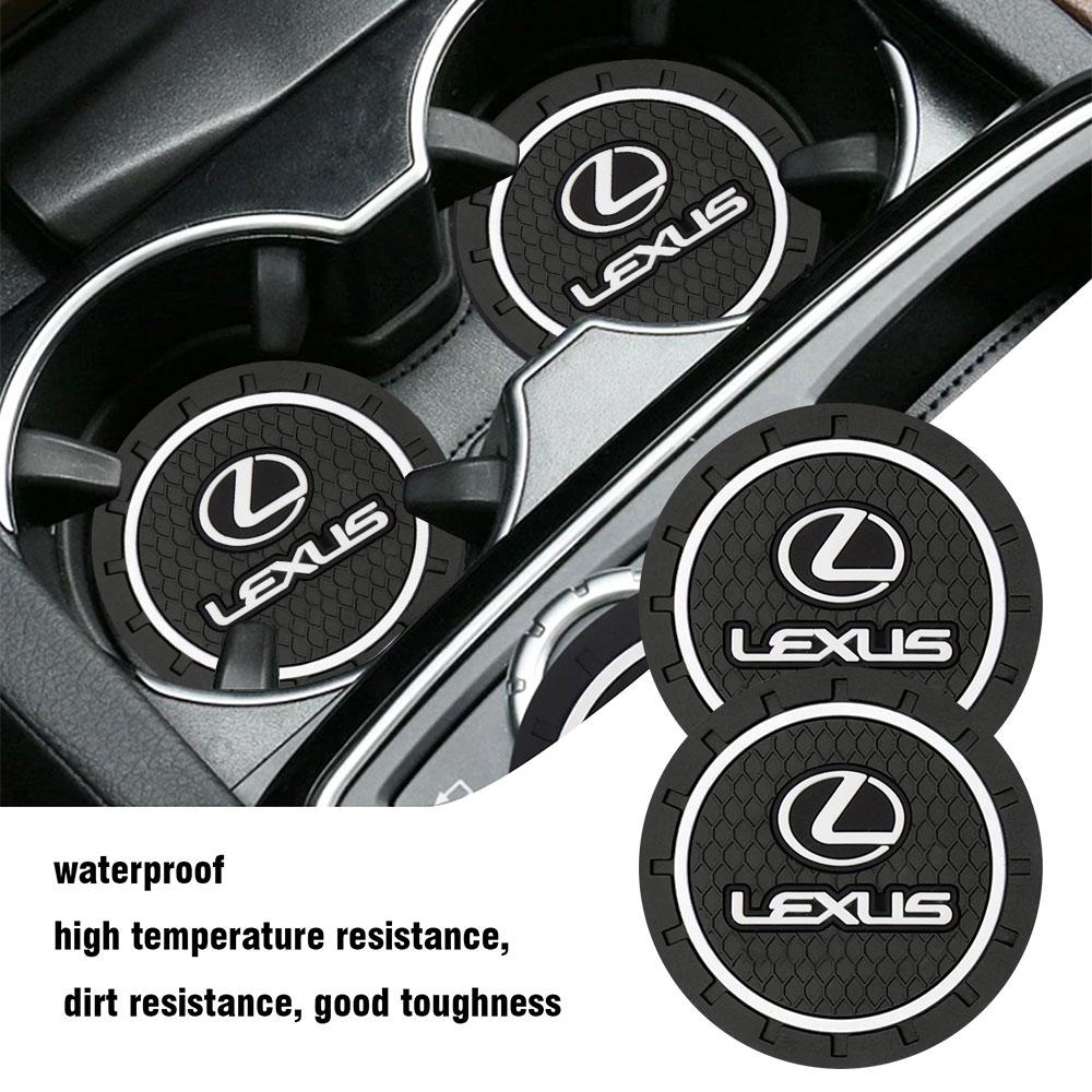1/2PCS Tapis de Porte-Gobelet de Voiture en Silicone Sous-verres Silencieux Accessoires Pour Lexus F SPORT IS250 IS200 CT200h GS300 LS430 RX450h LX570 450H