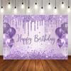 Purple Sparkling Birthday Background - Elegant Party Decoration, Suitable for Girls' Birthday Party Decoration