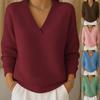 Women's Fashion Casual Autumn Winter Long Sleeve V-Neck Blouses & Shirts