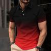 Men's Stylish Gradient Short-Sleeve Polo, Great for Casual Daily Wear.