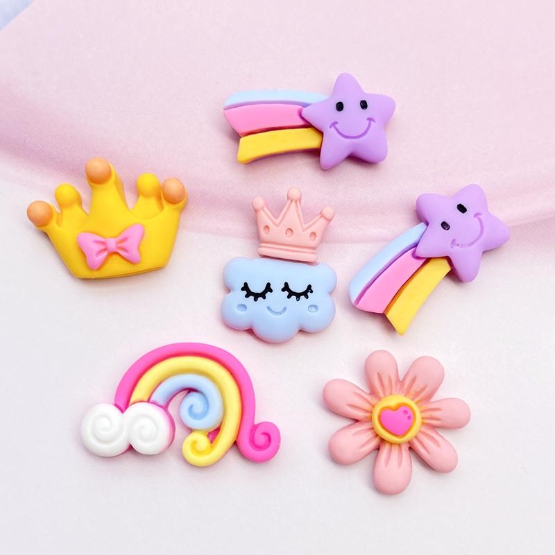 10/20Pcs Kawaii Mini Mixed Rainbow/meteor/Cloud Flat back Cabochons Scrapbooking DIY Jewelry Craft Decoration Accessories F09