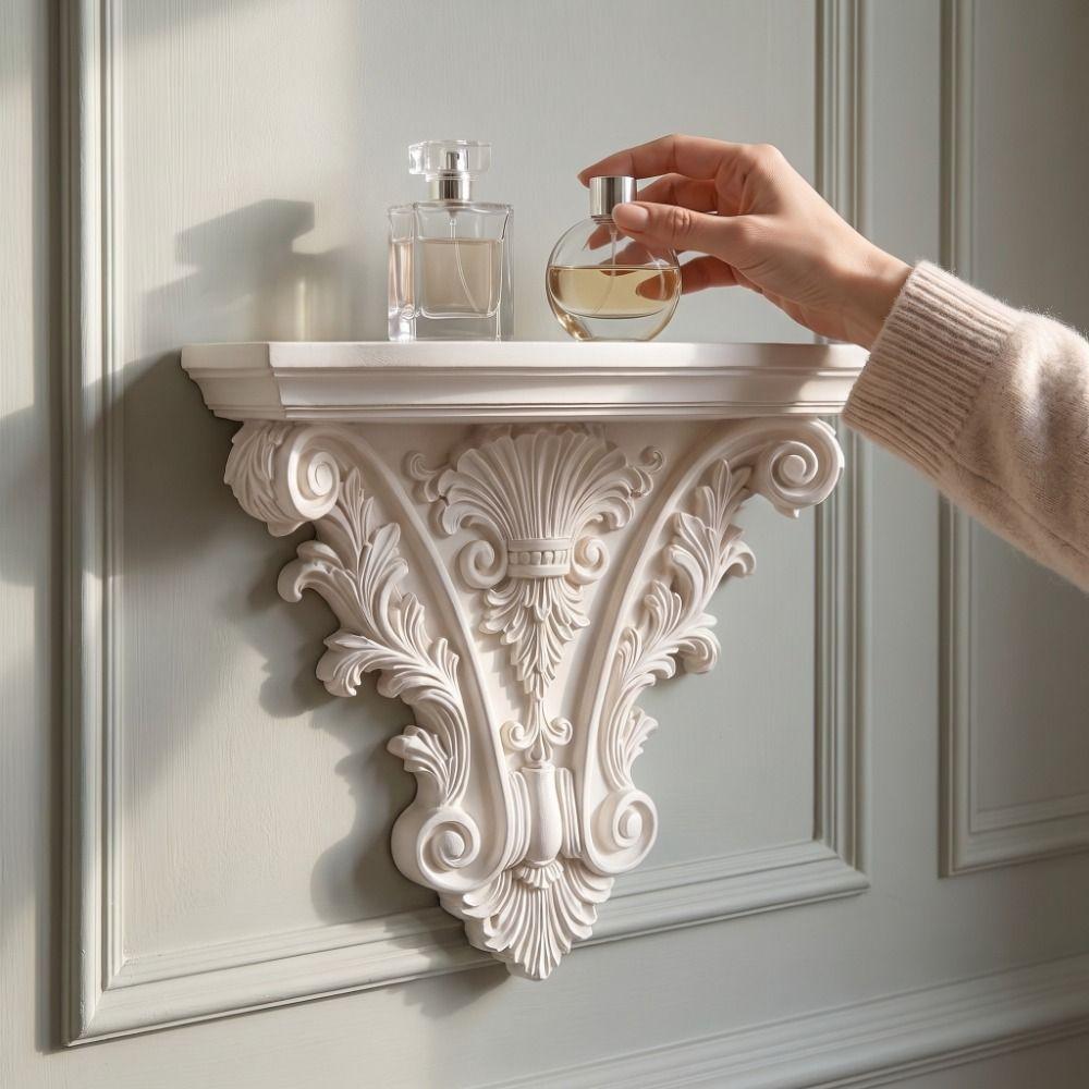 Unique Floating Shelf Carving Wall Storage Rack Creative Gothic Wall Decor  Living Room