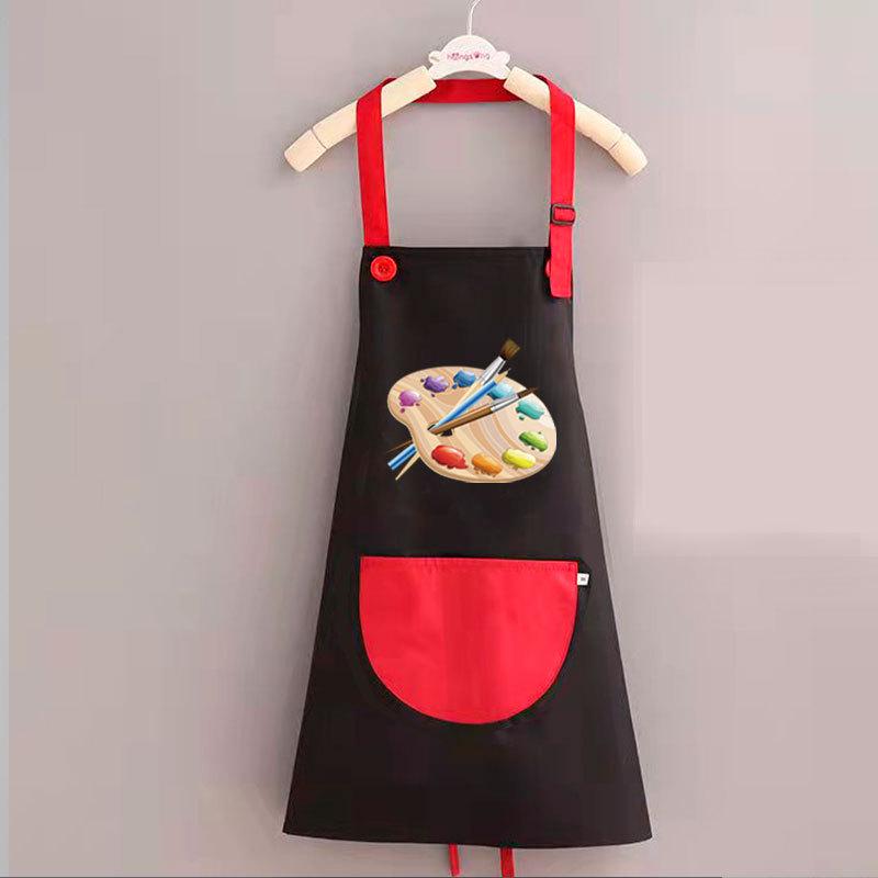 Children's Waterproof Painting & Chef Apron Set - Printed Coveralls & Waist Apron for Kindergarten.