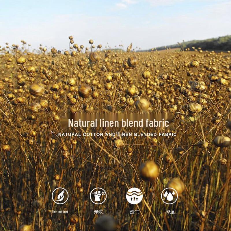 Kangbo Men's Linen Blend Straight-Leg Elastic Waist Casual Pants