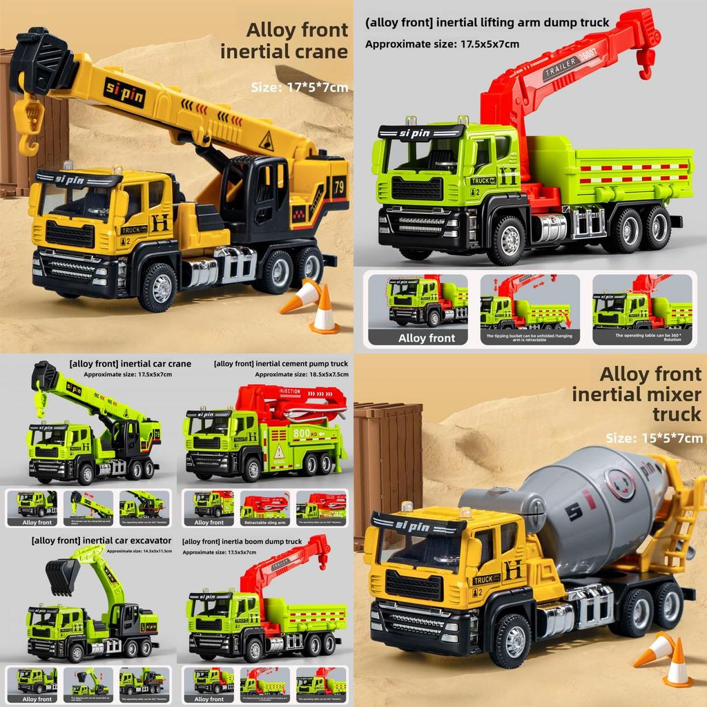 Alloy Construction Vehicle Model With Inertia Drive For Kids Play And Handeye Coordination